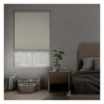 DEZ Furnishings Cordless 1.5" Signature Blackout Cellular Shade, Energy Saver, Alabaster