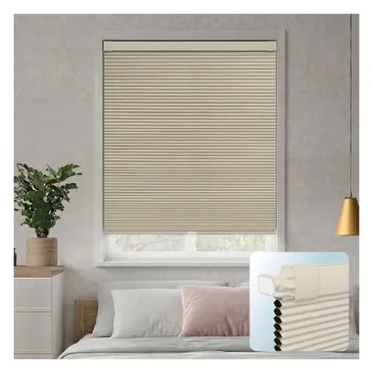 DEZ Furnishings EZ Grip PRO Plus 1" Blackout Cellular Shade, Beige