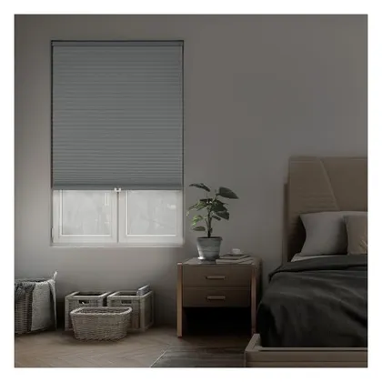 DEZ Furnishings Cordless 1.5" Signature Blackout Cellular Shade, Energy Saver, Gray Cloud