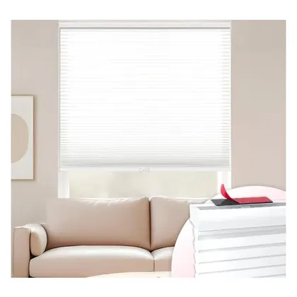 DEZ Furnishings EZ Stick No-Drill 1" Light Filtering Cellular Shade, White
