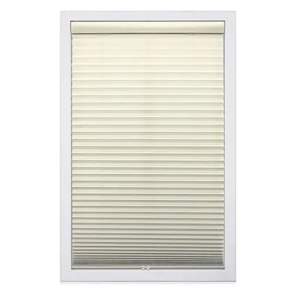 DEZ Furnishings Cordless 1" Light Filtering Pleated Shade, Ecru