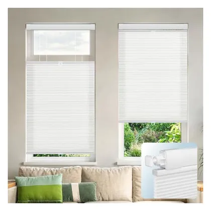 DEZ Furnishings EZ Grip PRO Plus 1" Light Filtering Top-Down/Bottom-Up Shade, White