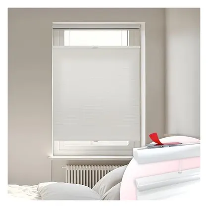 DEZ Furnishings EZ Stick No-Drill 1" Top-Down/Bottom-Up Cellular Shade, Alabaster