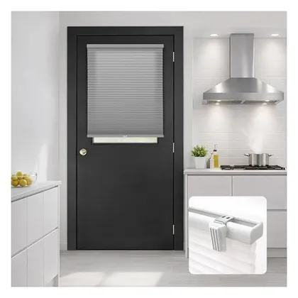 DEZ Furnishings 1.5" Magnetic Light Filtering Cellular Door Shade, Anchor Gray