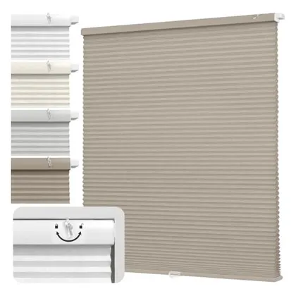 DEZ Furnishings EZ Fit No-Tools 1" Light Filtering Cellular Shade, Linen