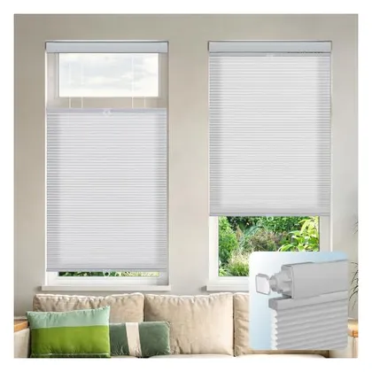 DEZ Furnishings EZ Grip PRO Plus 1" Light Filtering Top-Down/Bottom-Up Shade, Gray