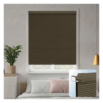 DEZ Furnishings EZ Grip PRO Plus 1" Blackout Cellular Shade, Dark Coffee