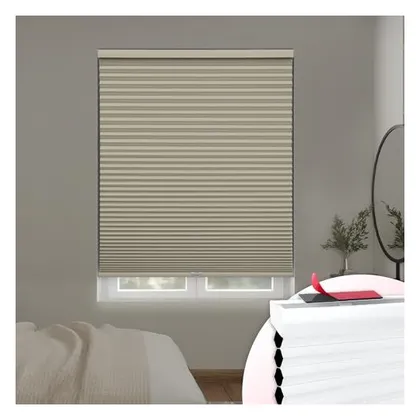 DEZ Furnishings EZ Stick No-Drill 1.5" Blackout Cellular Shade, Ivory