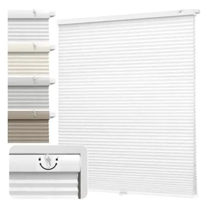 DEZ Furnishings EZ Fit No-Tools 1" Light Filtering Cellular Shade, White