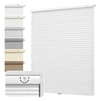 DEZ Furnishings EZ Fit No-Tools 1.5" Light Filtering Cellular Shade, White