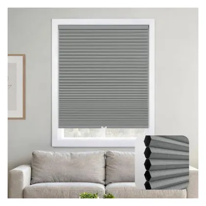 DEZ Furnishings Cordless 1.5" Blackout Cellular Shade, Anchor Gray