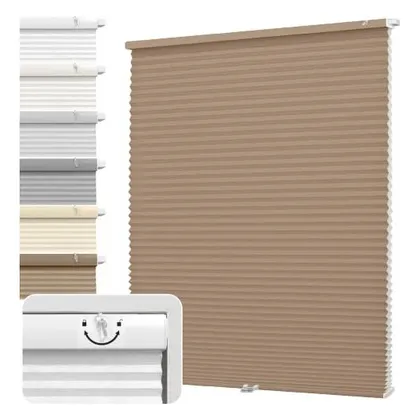 DEZ Furnishings EZ Fit No-Tools 1.5" Light Filtering Cellular Shade, Latte