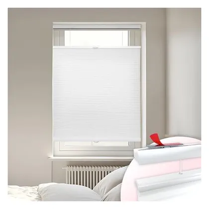 DEZ Furnishings EZ Stick No-Drill 1" Top-Down/Bottom-Up Cellular Shade, White