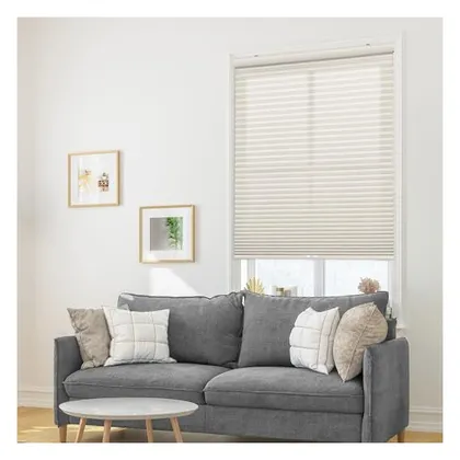 DEZ Furnishings Cordless 1" Signature Light Filtering Cellular Shade, Cream