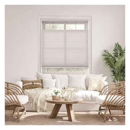 DEZ Furnishings Cordless 1.5" Light Filtering Top-Down/Bottom-Up Cellular Shade, Gray Cloud